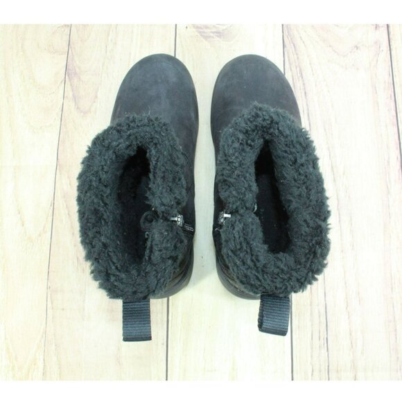 LL Bean Black Leather Waterproof Shearling Lined Winter Boots Size 6.5 M - Picture 7 of 9